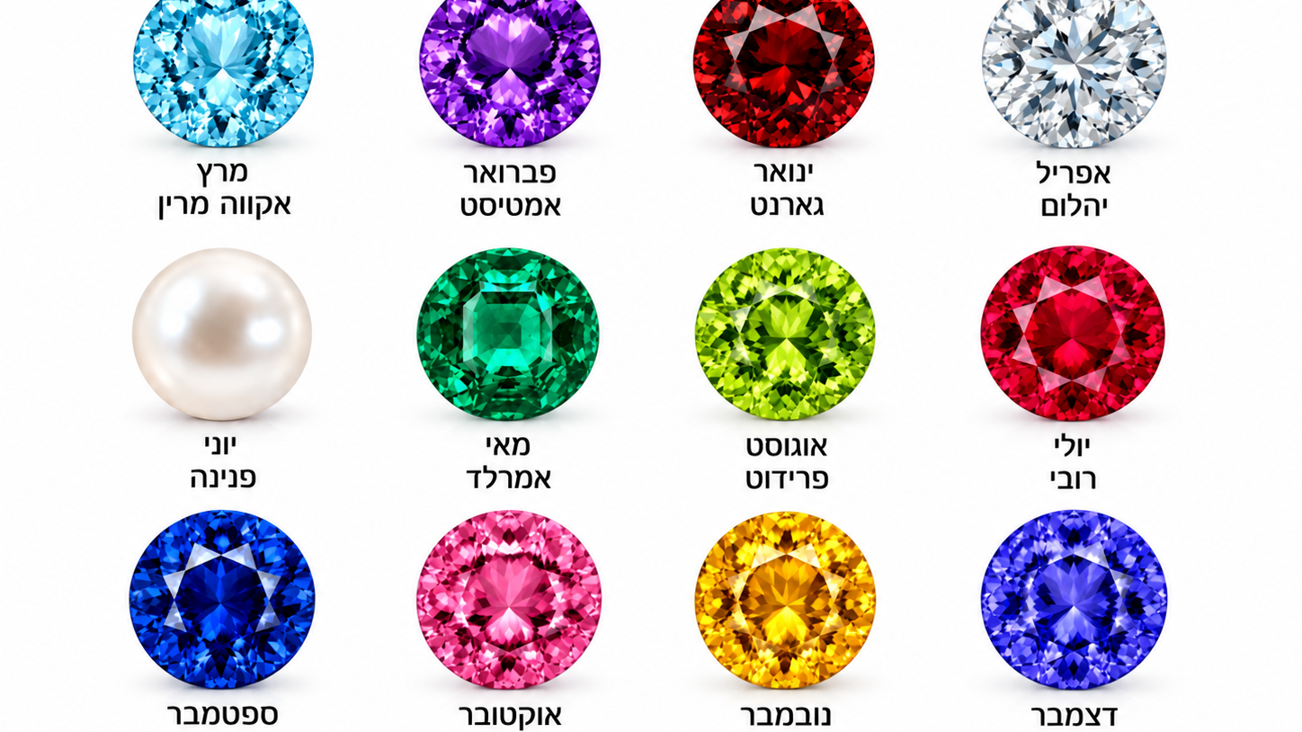 אבני חן לפי חודש לידה – 12 חודשים, 12 סיפורים של צבע ויופי