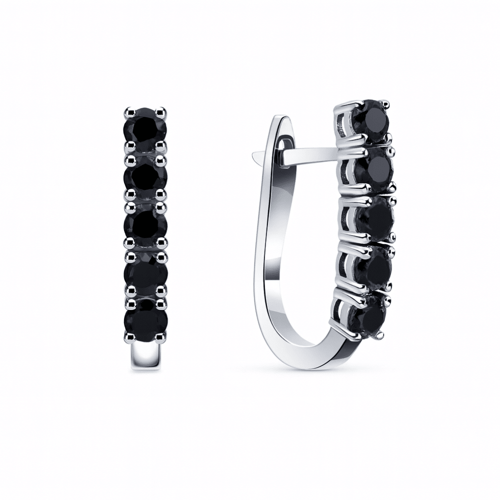 עגילי דון יהלום שחור 0.80 - תמונה 2