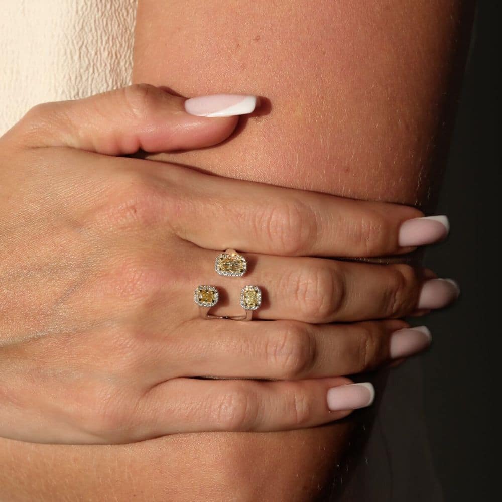 טבעת נלה פנסי צהוב - כפריס תכשיטים