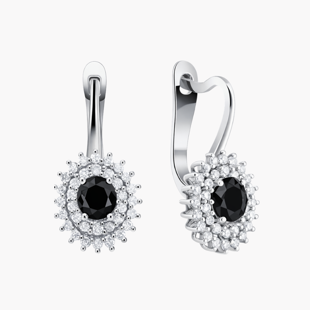 עגילי ניומי יהלום שחור - כפריס תכשיטים