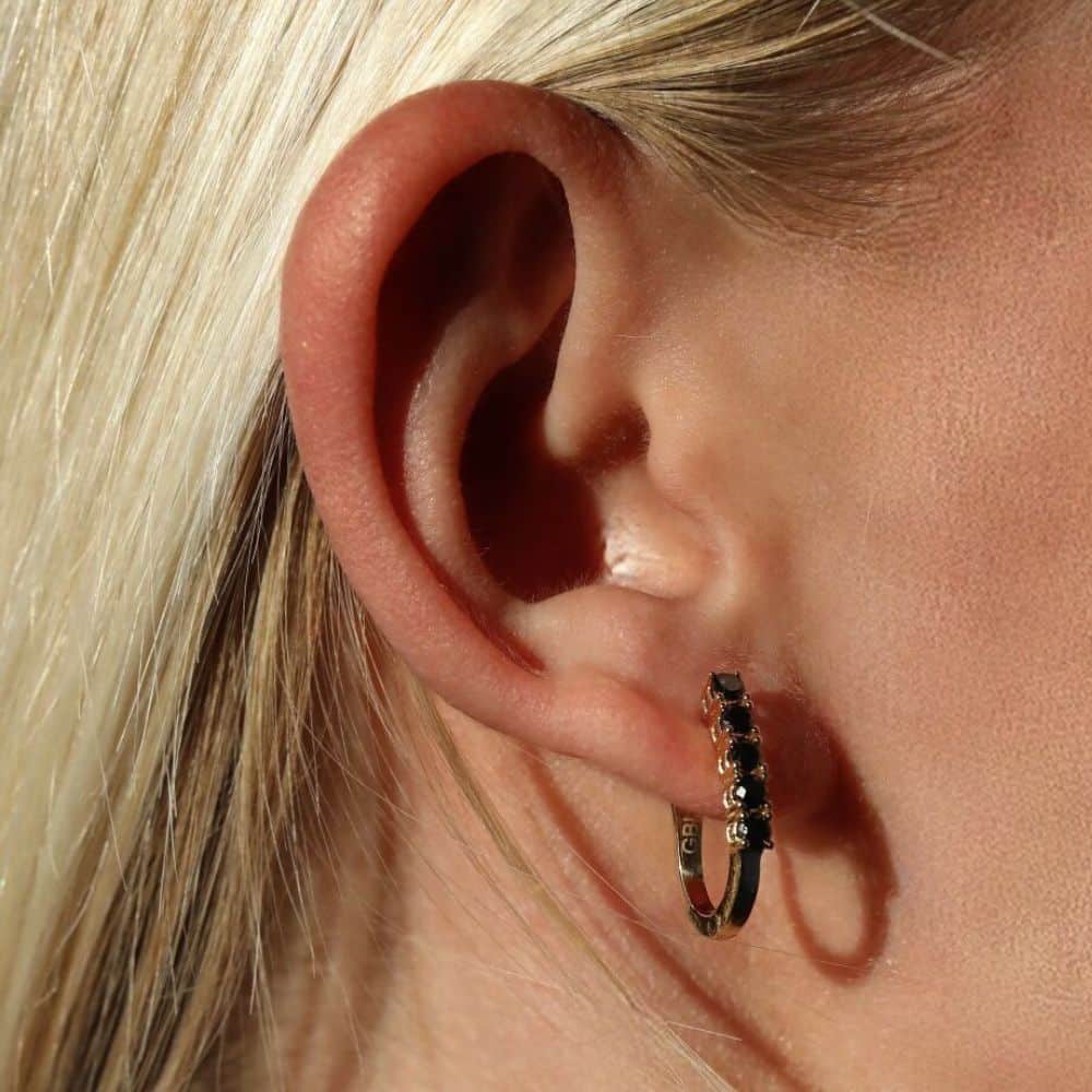 עגילי דון יהלום שחור 0.80 - תמונה 5