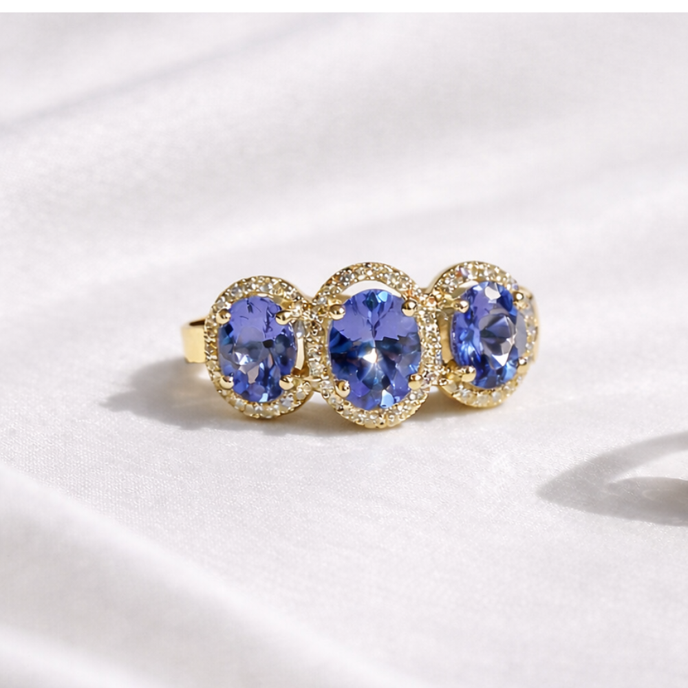 עגילי איוונקה טנזנייט