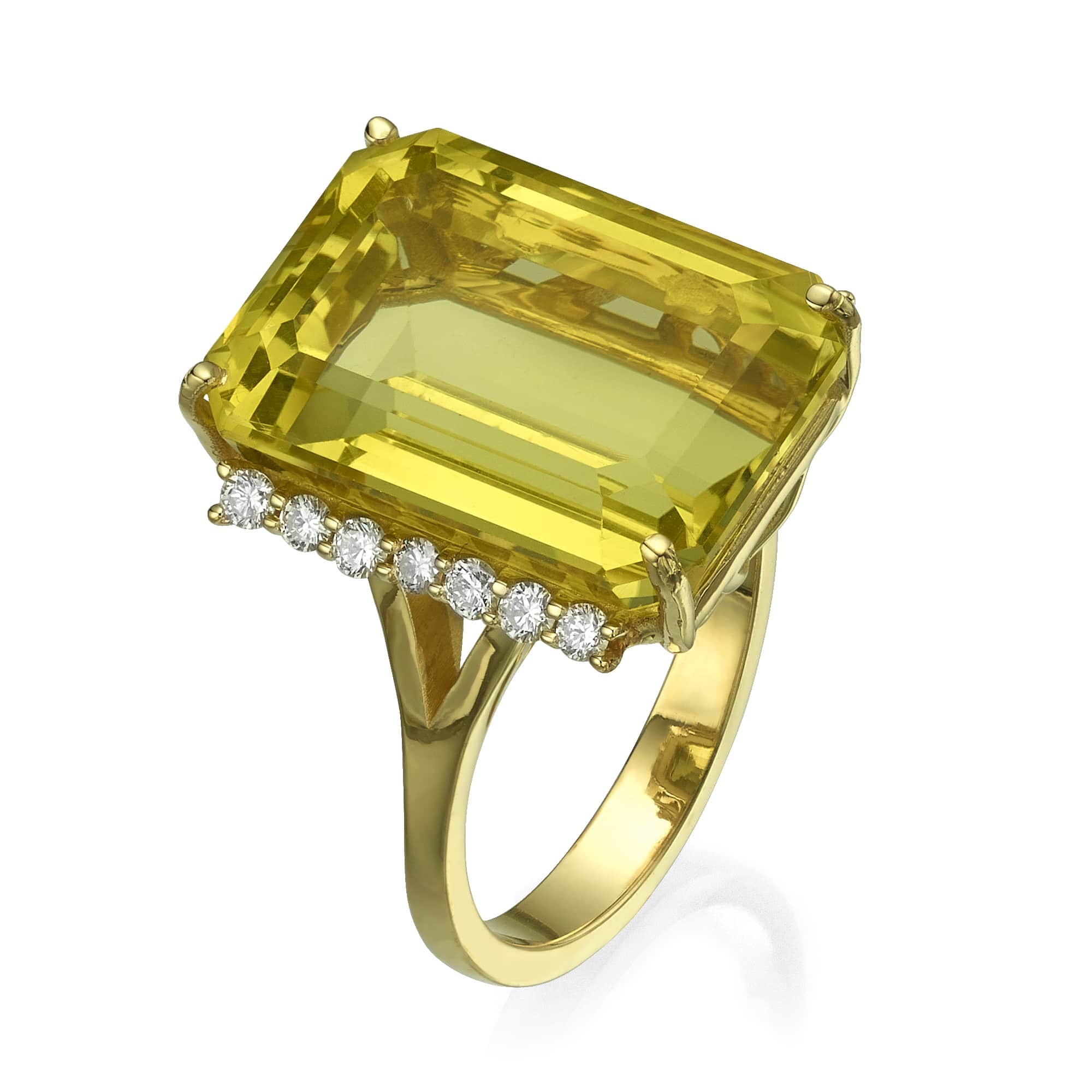 טבעת סופיה קוורץ לימון - כפריס תכשיטים