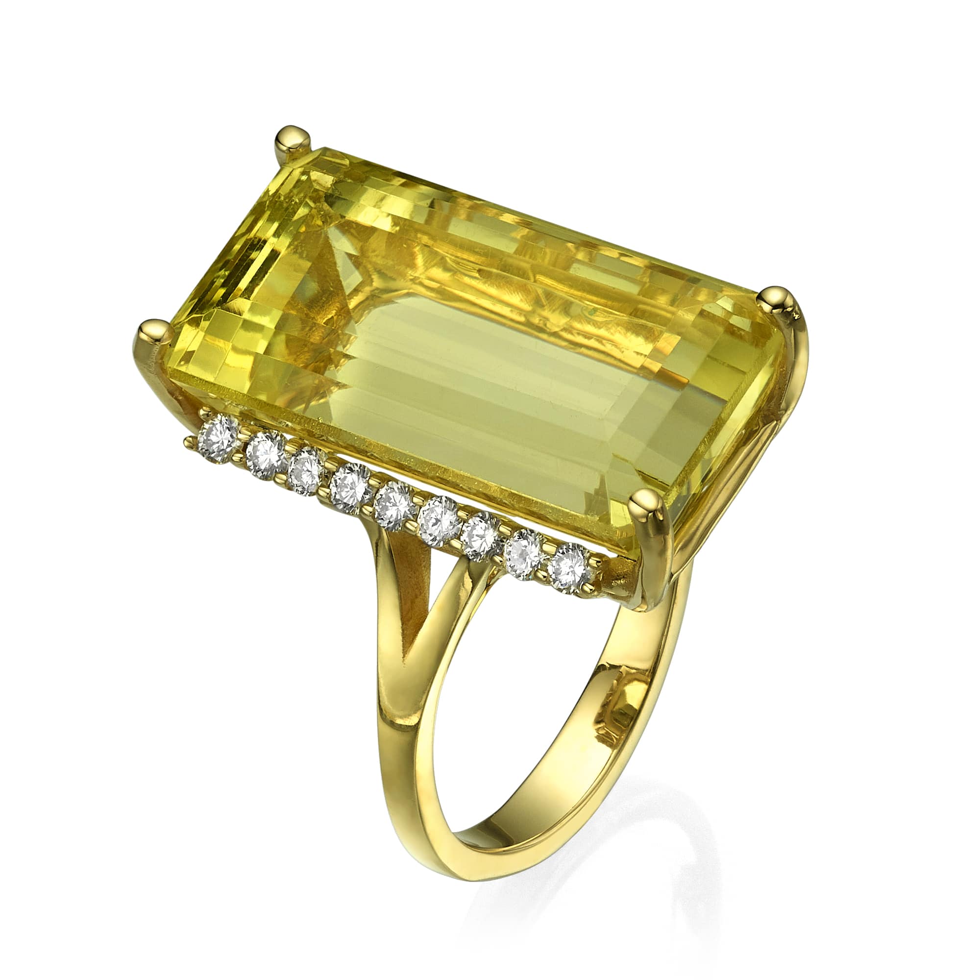 טבעת לורן קוורץ לימון - כפריס תכשיטים