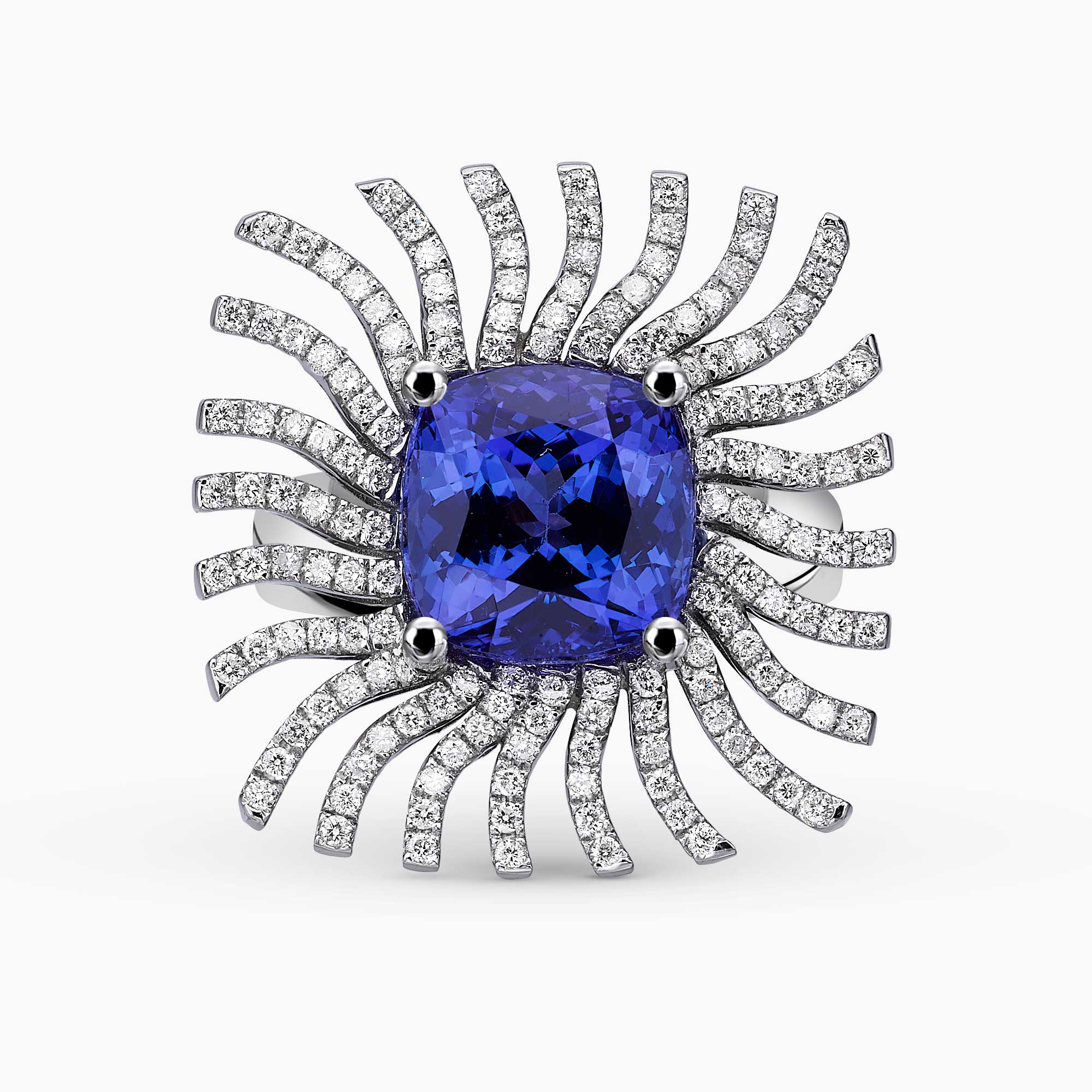 טבעת פרח טנזנייט - כפריס תכשיטים