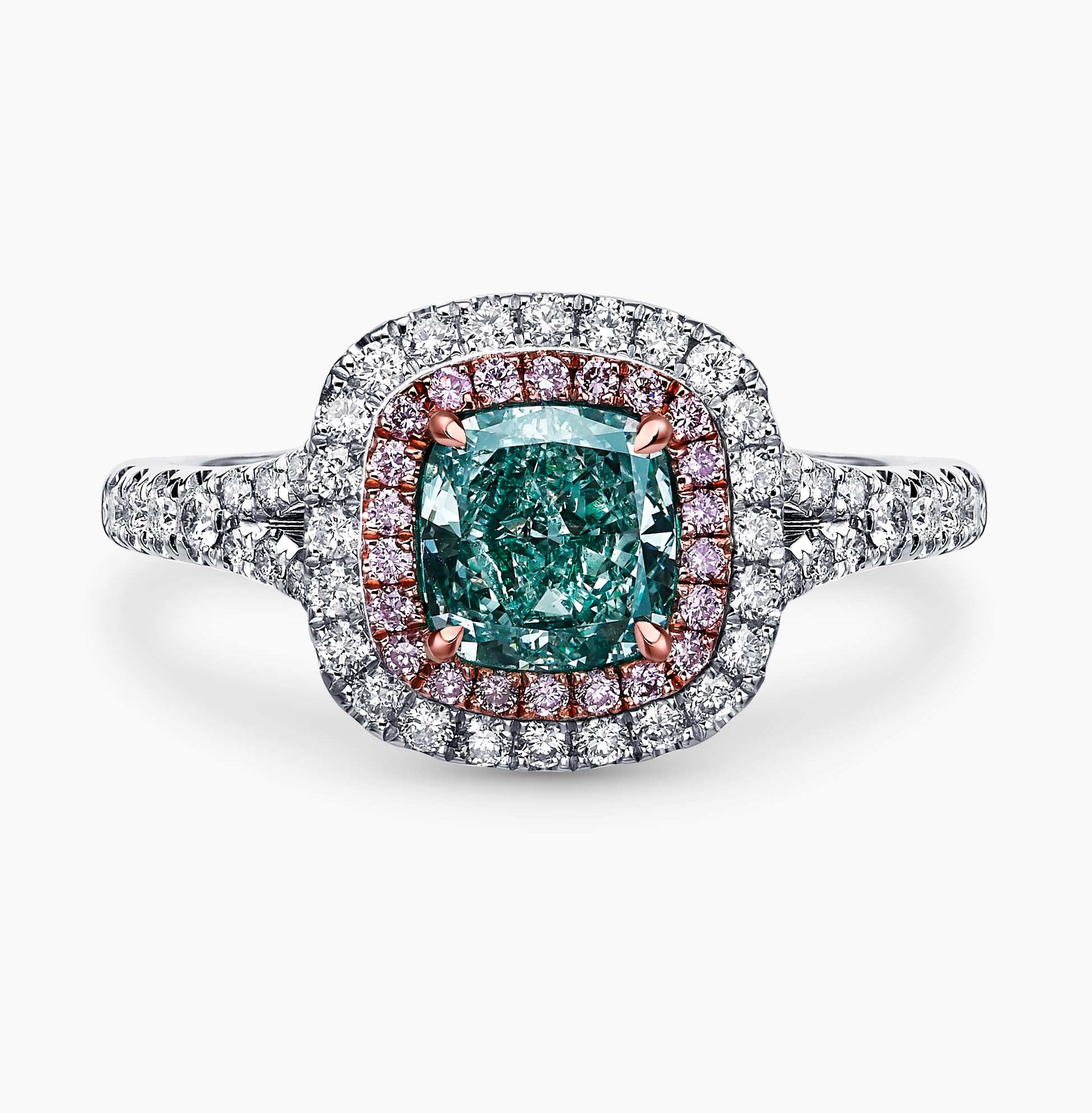 טבעת ארט יהלום ירוק פנסי - כפריס תכשיטים