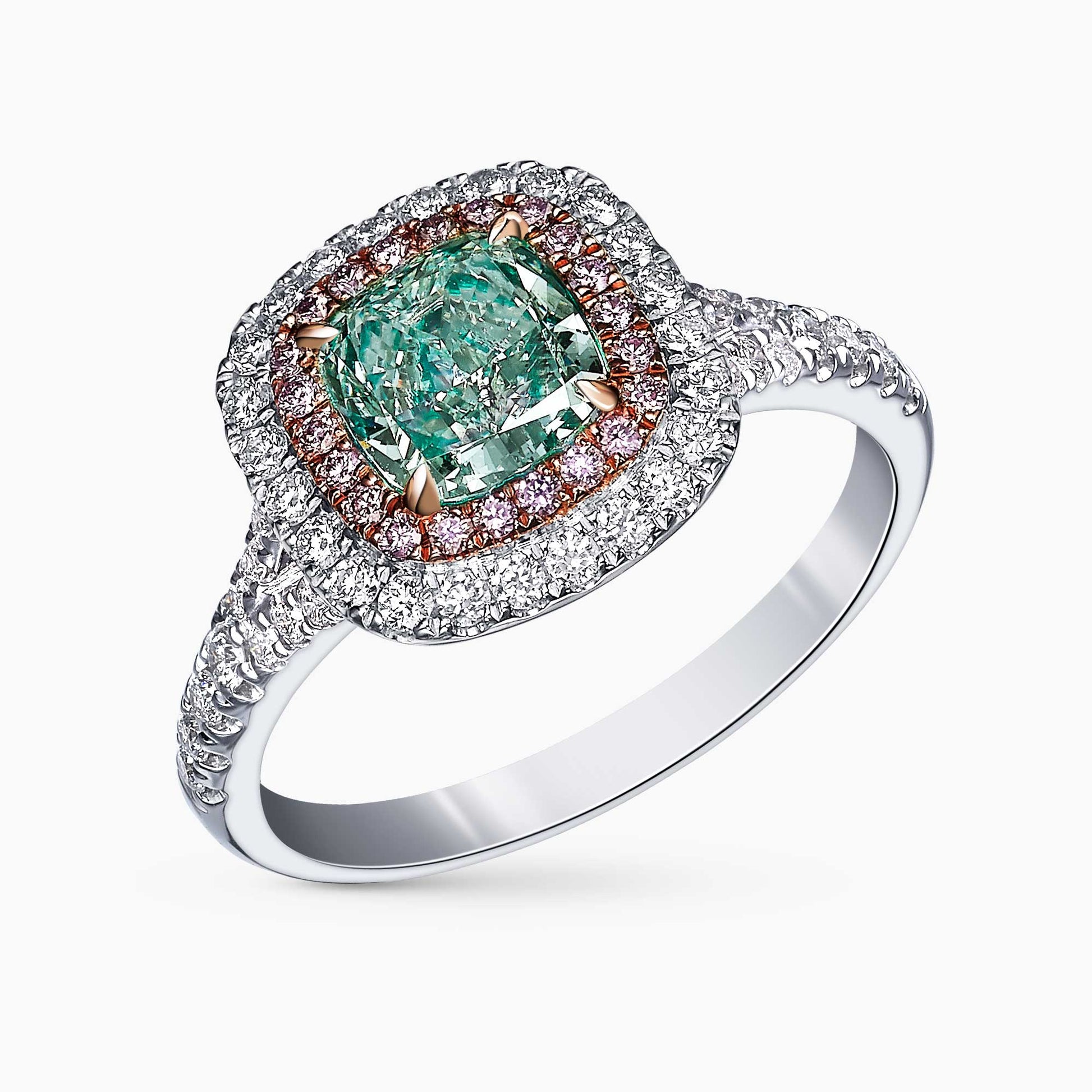 טבעת ארט יהלום ירוק פנסי - תמונה 2