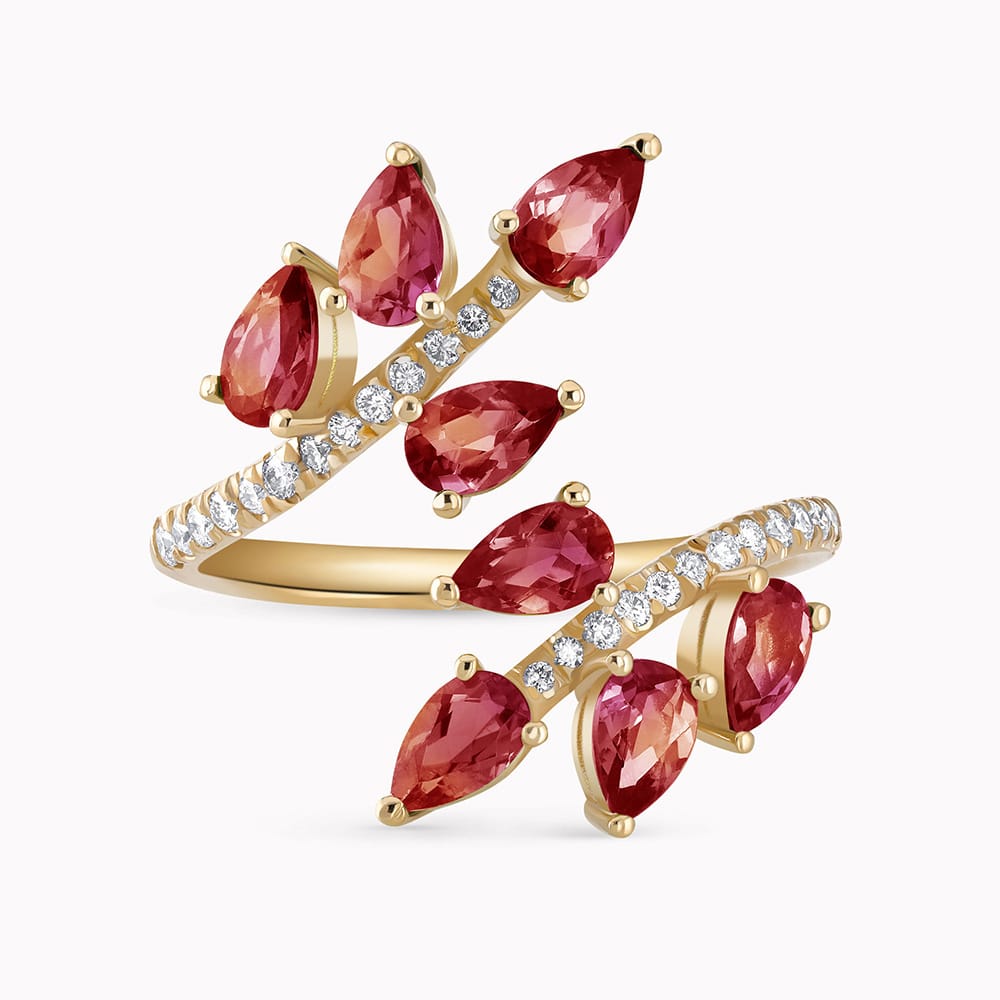 טבעת ניילה פרח טורמלין וורוד - כפריס תכשיטים