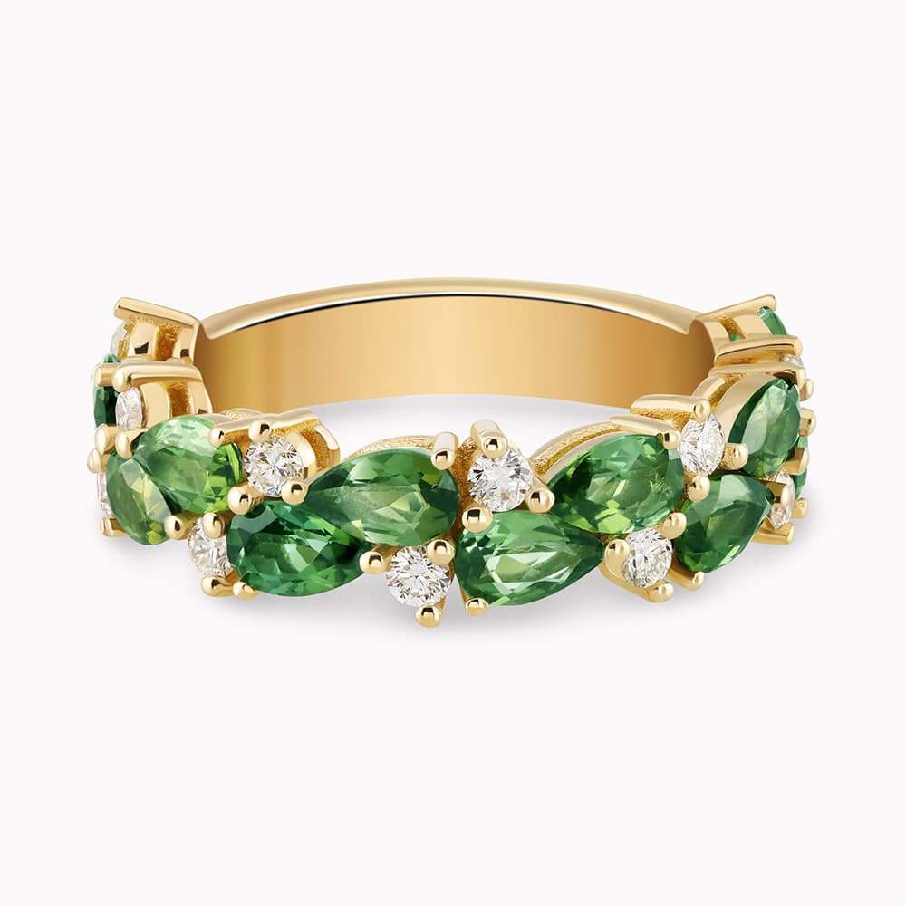 טבעת דובדבן טורמלין ירוק - כפריס תכשיטים