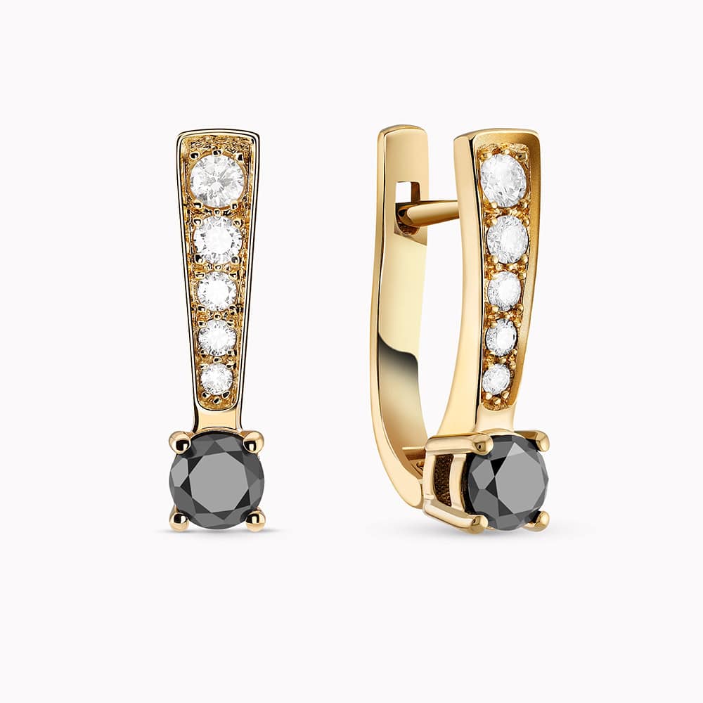 עגילי ג'ולי יהלום שחור - כפריס תכשיטים