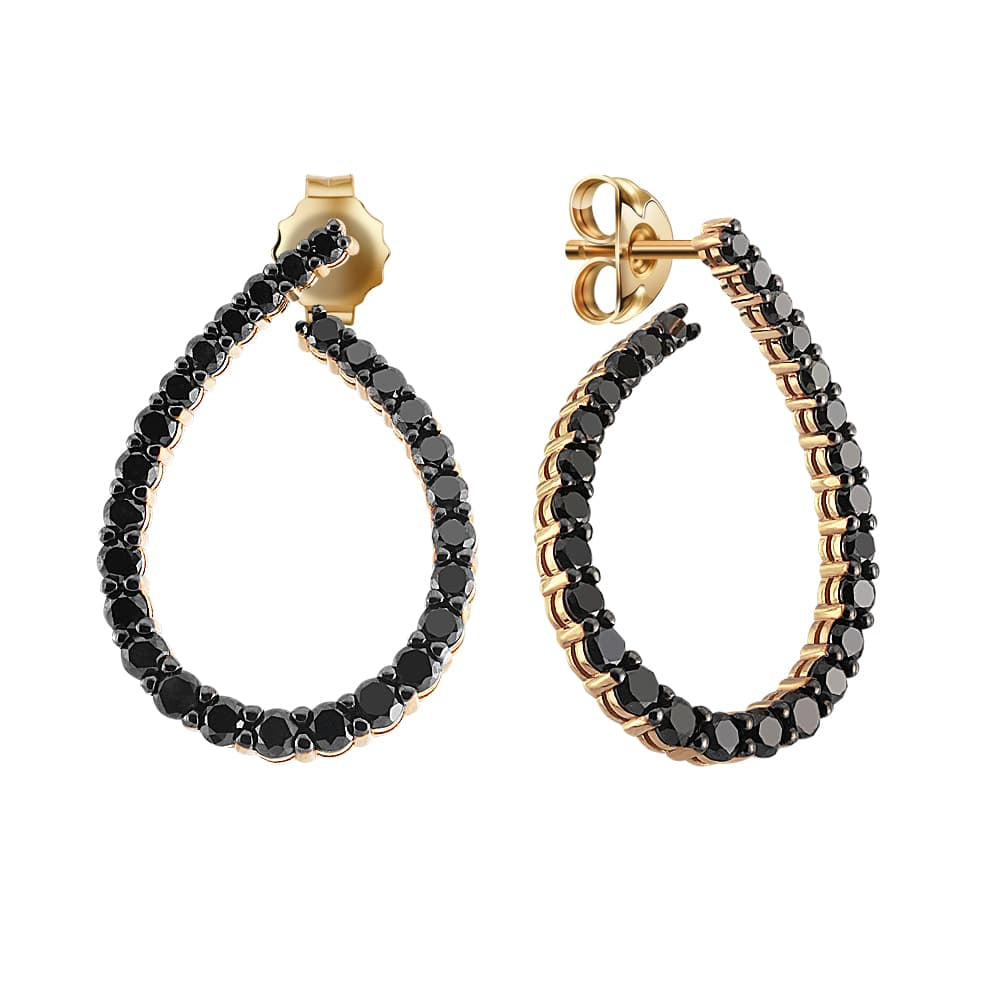 עגילי נינה יהלום שחור - כפריס תכשיטים