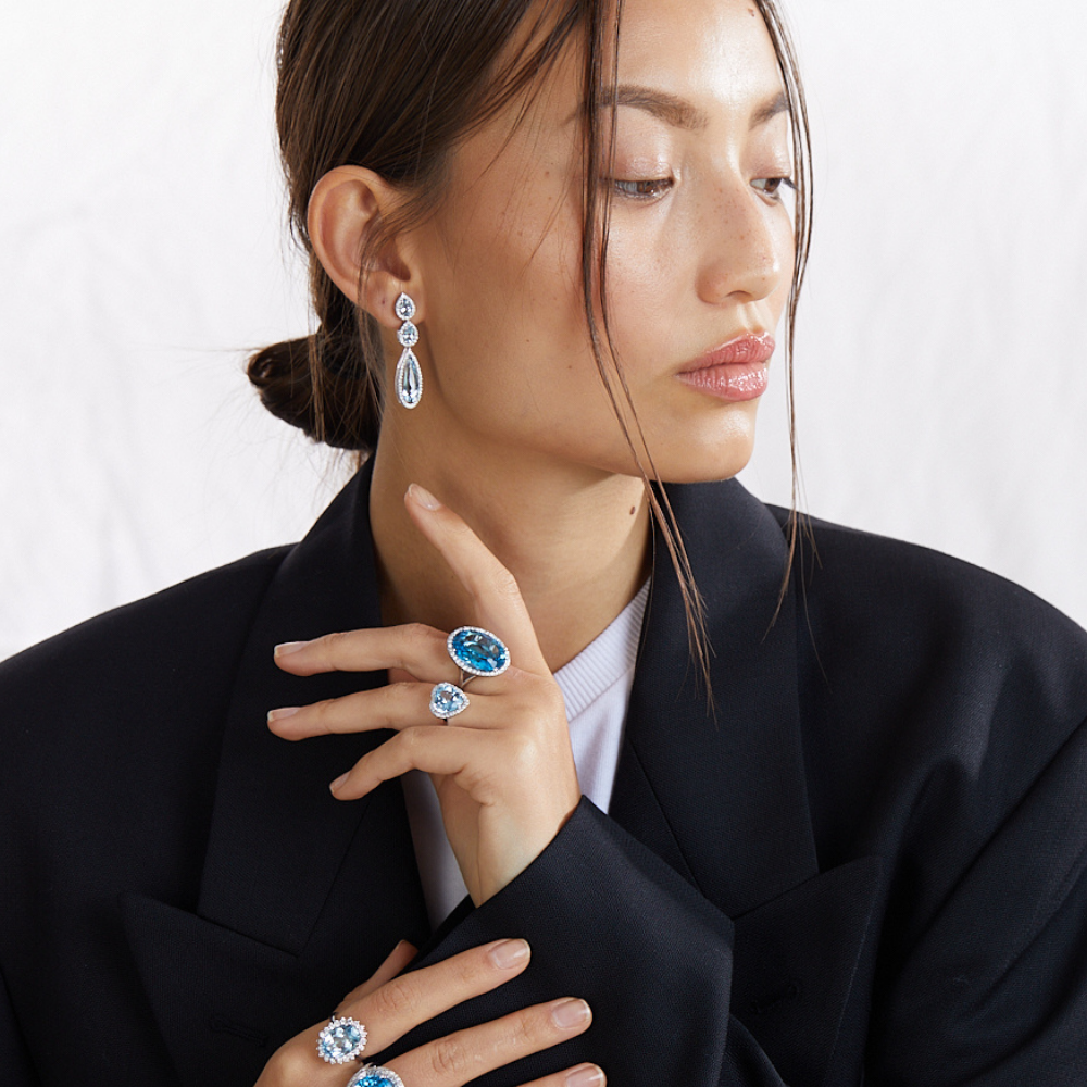 עגילי מריאנה בלו טופז - תמונה 6