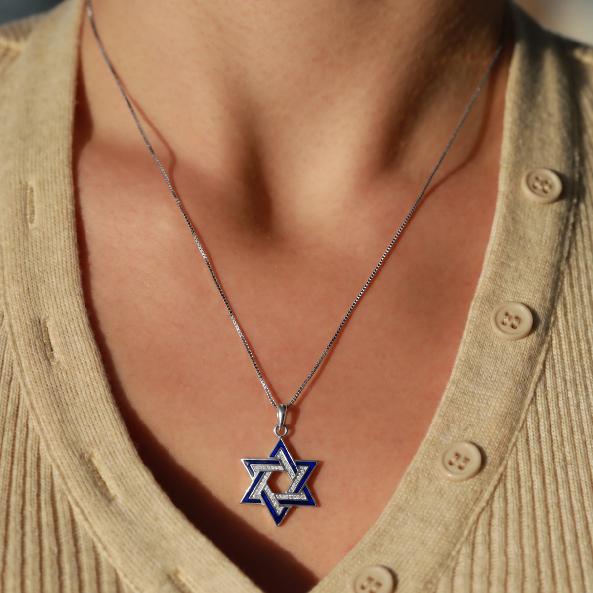 שרשרת גולן מגן דוד כחול