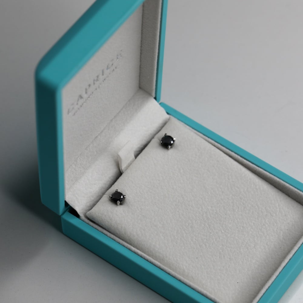 עגילי ליב יהלום שחור - תמונה 3