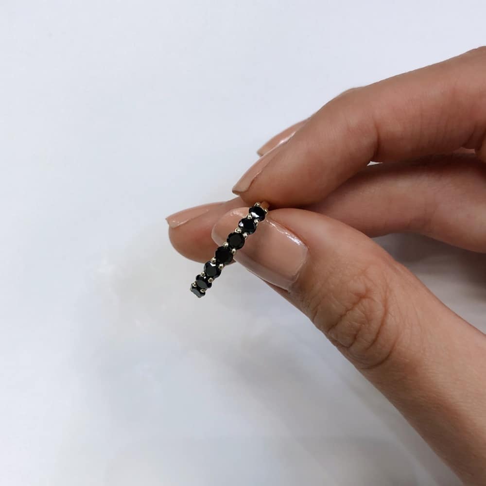 טבעת ליב יהלומים שחורים - תמונה 5