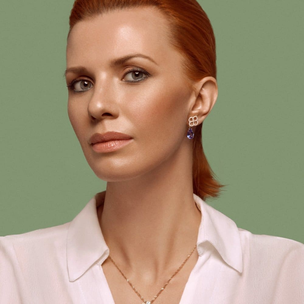 עגילי אנה טנזנייט ויהלומים - תמונה 4